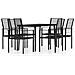 Set Mobili Da Pranzo Per Giardino 7 Pz Nero - Foto miniatura 2