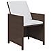 Set Da Pranzo Per Giardino 11 Pz Con Cuscini Polyrattan Marrone - Foto miniatura 4