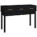 Tavolo Consolle Nero 114x40x75 Cm In Legno Massello Di Pino - Foto miniatura 2