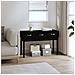 Tavolo Consolle Nero 114x40x75 Cm In Legno Massello Di Pino - Foto miniatura 1