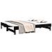 Dormeuse Estraibile Nera 2x (80x200) Cm Legno Massello Di Pino - Foto miniatura 6