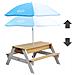 Nick Sand & Water Picnic Table Brown /white - Umbrella Blue /white Tavolo per sabbia e acqua - Foto miniatura 5