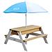 Nick Sand & Water Picnic Table Brown /white - Umbrella Blue /white Tavolo per sabbia e acqua - Foto miniatura 1