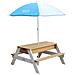 Nick Sand & Water Picnic Table Brown /white - Umbrella Blue /white Tavolo per sabbia e acqua - Foto miniatura 2