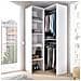 Guardaroba Bernina, Struttura Per Cabina Armadio Angolare, Mobile Appendiabiti Aperto Ad Angolo, 79x88h186 Cm, Bianco - Foto miniatura 1