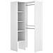 Guardaroba Bernina, Struttura Per Cabina Armadio Angolare, Mobile Appendiabiti Aperto Ad Angolo, 79x88h186 Cm, Bianco - Foto miniatura 2