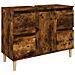 Mobile Lavabo Rovere Fumo 80x33x60 Cm In Legno Multistrato - Foto miniatura 2