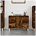 Mobile Lavabo Rovere Fumo 80x33x60 Cm In Legno Multistrato - Foto miniatura 1