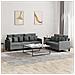 Set Di Divani 2 Pz Con Cuscini Grigio Scuro In Tessuto - Foto miniatura 1