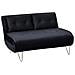 Divano Letto 2 Posti Vestfold Velluto Nero - Foto miniatura 4