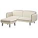 Divano 3 Posti Tonsberg Tessuto Beige Chiaro Con Ottomana - Foto miniatura 3
