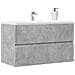 Mobile Pensile Da Bagno Grigio Cemento 80x38,5x45 Cm Truciolato - Foto miniatura 1