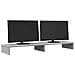 Supporto Monitor Grigio Cemento 100x27x10cm Legno Massello Pino - Foto miniatura 3