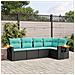 Set Divani Da Giardino 5 Pz Con Cuscini Nero In Polyrattan - Foto miniatura 1