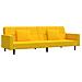 Divano Letto a 2 Posti con 2 Cuscini Giallo in Velluto - Foto miniatura 1