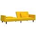 Divano Letto a 2 Posti con 2 Cuscini Giallo in Velluto - Foto miniatura 5
