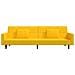 Divano Letto a 2 Posti con 2 Cuscini Giallo in Velluto - Foto miniatura 6