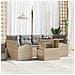Set di Sofà da Giardino in 7 Pezzi con Cuscini Beige in Polyrattan - Foto miniatura 2