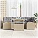 Set di Sofà da Giardino in 7 Pezzi con Cuscini Beige in Polyrattan - Foto miniatura 3