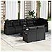 Set divano giardino  di 9 pezzi con cuscini beige in polyrattan, Divano giardino  per 2 persone con cuscini neri in polyrattan - Foto miniatura 2