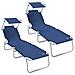 Lettini Prendisole 2 pcs con Tettuccio Blu Tessuto Oxford 600D - Foto miniatura 1