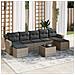 Set Divano da Giardino 8 pz con Cuscini Grigio in Polyrattan - Foto miniatura 2