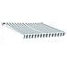 Tenda Saule 3,5 × 3m - Tessuto A Righe Bianco /grigio E Struttura Bianca - Foto miniatura 1