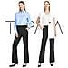 Pantaloni Da Donna A Zampa Eleganti Antracite Lunghezza 79 Cm L - Foto miniatura 4