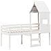 Letto a Soppalco con Tetto Bianco 90x190 cm in Legno di Pino - Foto miniatura 3
