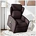 Poltrona Alzapersona Massaggio Elettrica Marrone Scuro Tessuto - Foto miniatura 2