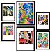 Set Di 6 Stampe Dipinto Decorativo Floreale E Sorprendente Matisse Incorniciato Con Illustrazioni Di Design Per La Decorazione Della Parete A3 & A4 Cornice Nera - Foto miniatura 1