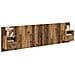 Testata con Comodino 3 pcs Legno vecchio Legno multistrato - Foto miniatura 3