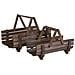 2 Cestini In Legno Con Manici Pieghevoli 61,5x38x43h- 59x27x35,5h Cm - Foto miniatura 1