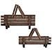 2 Cestini In Legno Con Manici Pieghevoli 61,5x38x43h- 59x27x35,5h Cm - Foto miniatura 2