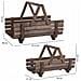 2 Cestini In Legno Con Manici Pieghevoli 61,5x38x43h- 59x27x35,5h Cm - Foto miniatura 3