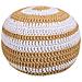 Puf In Cotone Intrecciato Marrone 45x45x30h - Foto miniatura 1