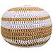Puf In Cotone Intrecciato Marrone 45x45x30h - Foto miniatura 2