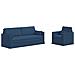 Divano 2 pcs Blu 198 x 78 x 80 cm Tessuto - Foto miniatura 1