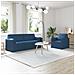 Divano 2 pcs Blu 198 x 78 x 80 cm Tessuto - Foto miniatura 2