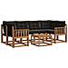 Set di divani da esterno con cuscino 7 pcs Naturale e Nero - Foto miniatura 1