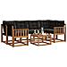 Set di divani da esterno con cuscino 7 pcs Naturale e Nero - Foto miniatura 3