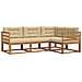 Set di divani da esterno con cuscino 4 pcs Naturale e Beige - Foto miniatura 1
