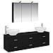 Set di mobili per il bagno 4 pcs Rovere Nero - Foto miniatura 1