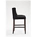 Sgabello Alto Cucina Cassandra in Tessuto E Legno di caucciù I Sgabello Fisso Bancone Design Chesterfield I Sedia Bar Nero Antico Scuro - Foto miniatura 3