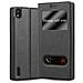 Custodia Compatibile Con Huawei P7 In Nero Cometa - Coperchio Protettivo Con Chiusura Magnetica, Funzione Stand E 2 Finestre Di Visualizzazione - Foto miniatura 4