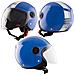 Casco Moto Jet Grafica Bianca Doppia Visiera Blu Lucido Open Face Omologato L - Foto miniatura 1
