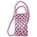 Borsetta Tracolla Per Smartphone Uncinetto Intrecciato Serie Tressbag Rosa Malva - Foto miniatura 1