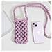 Borsetta Tracolla Per Smartphone Uncinetto Intrecciato Serie Tressbag Rosa Malva - Foto miniatura 6