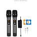 2 Microfoni Wireless Bluetooth Reverb Con Cavo Porta Android Black - Foto miniatura 6