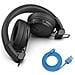 Studio Wireless On-Ear Auricolare Con cavo e senza cavo A Padiglione Musica e Chiamate Bluetooth Nero - Foto miniatura 3